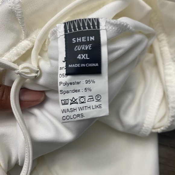 Off white Spaghetti Straps Shear Waist Jumpsuit Romper Plus Size 4X(20-22) - Picture 11 of 15